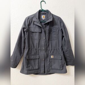 Carhartt Gray Smithville Jacket Canvas Duck Workwear Jacket - XS